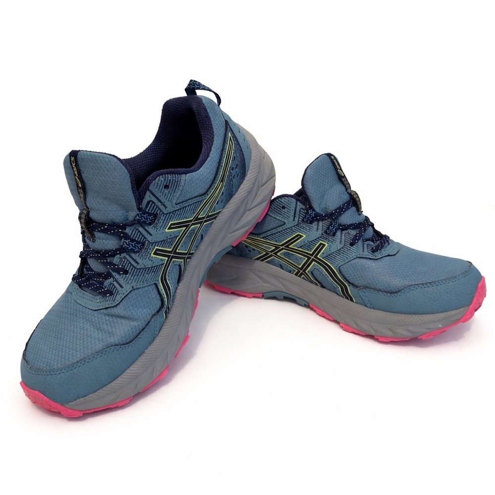 Asics Gel-Venture 9 Women 9.5 Blue Pink Trail Running Shoes 1012B313